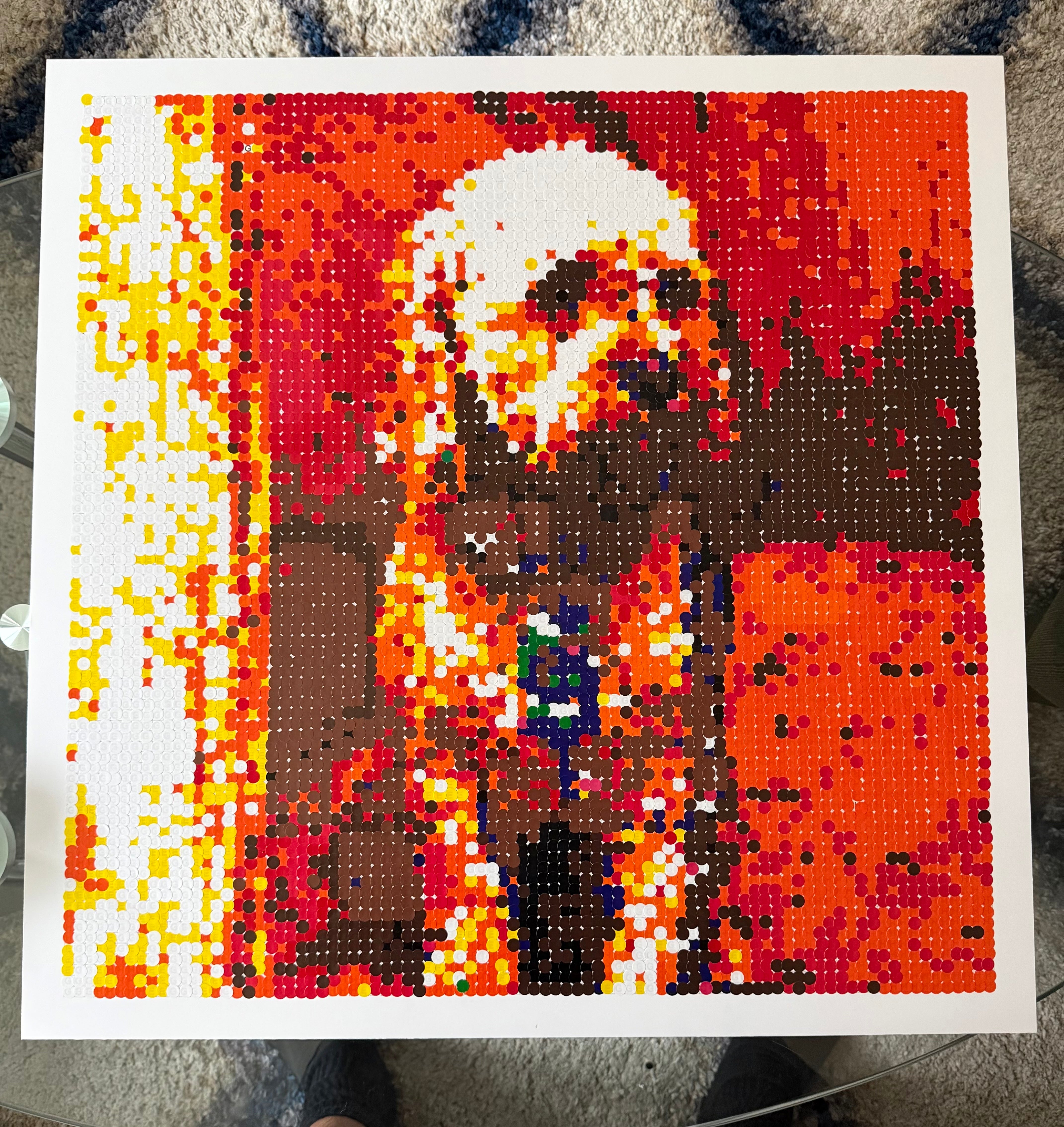 Moose, rendered as a finished Color A Dog kit and photographed from above.